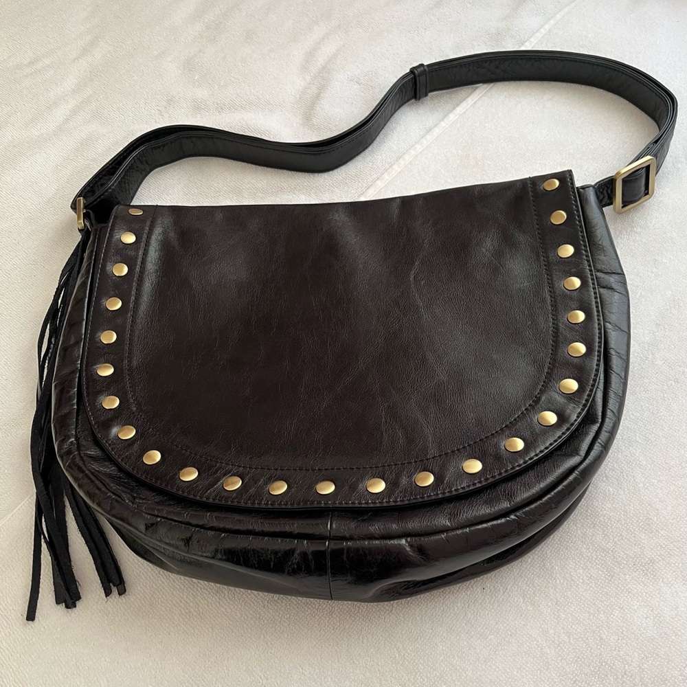 Hobo Brand Black Leather Saddlebag Style Crossbody/Shoulder bag.